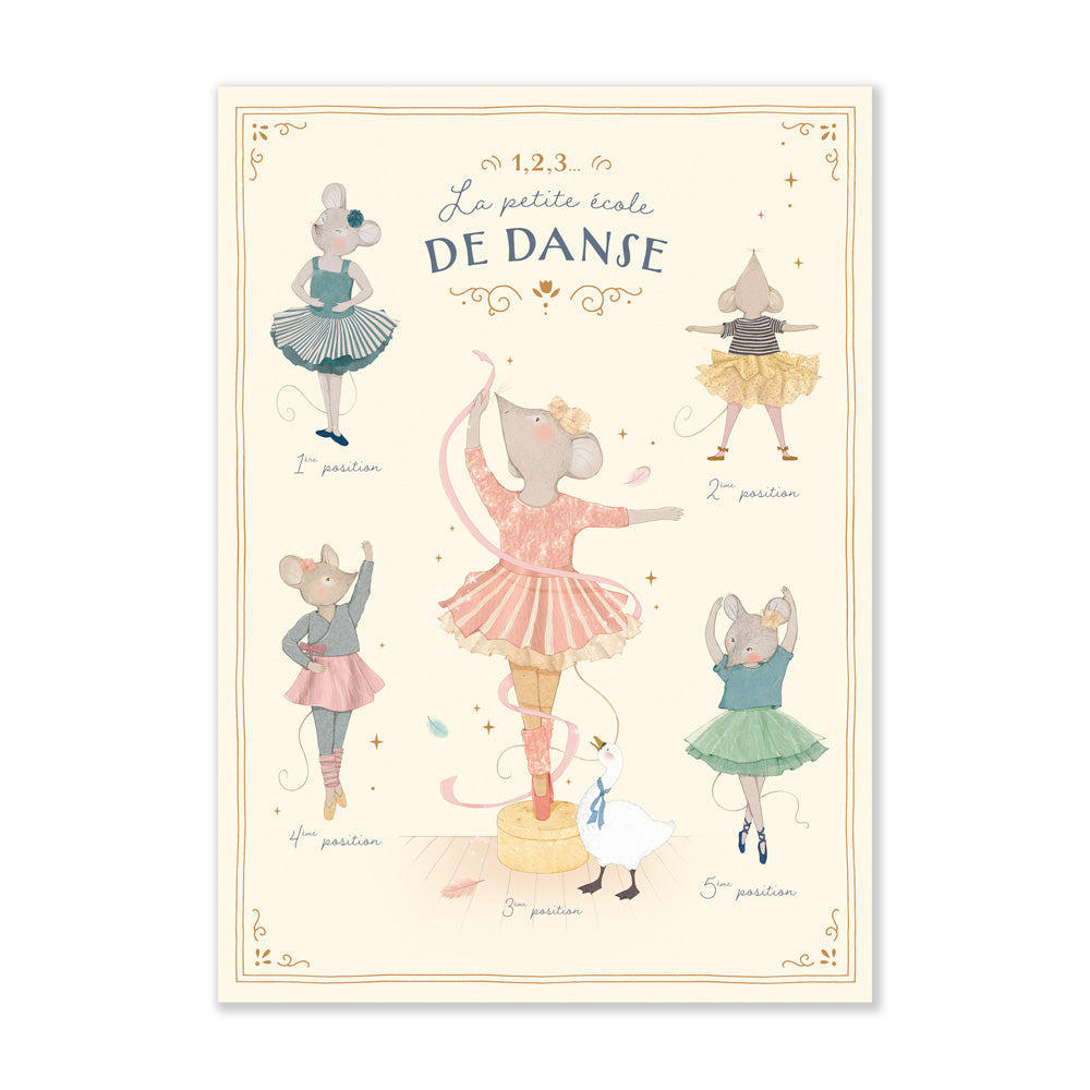 Poster Ballerina, 50x70 cm, La petite école de danse | Moulin Roty