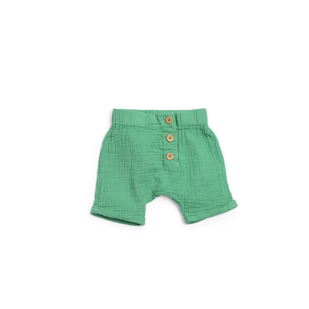 Pantaloncini in mussola di cotone verde, Jill | Moulin Roty
