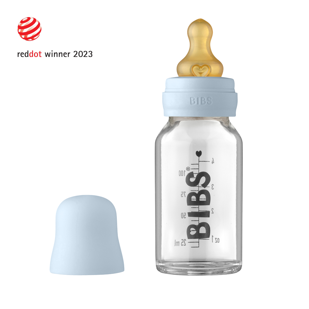 Biberon in vetro Bibs 110ml, Baby blue  Baby Glass Bottle Set – PIPI &  PUPU and friends