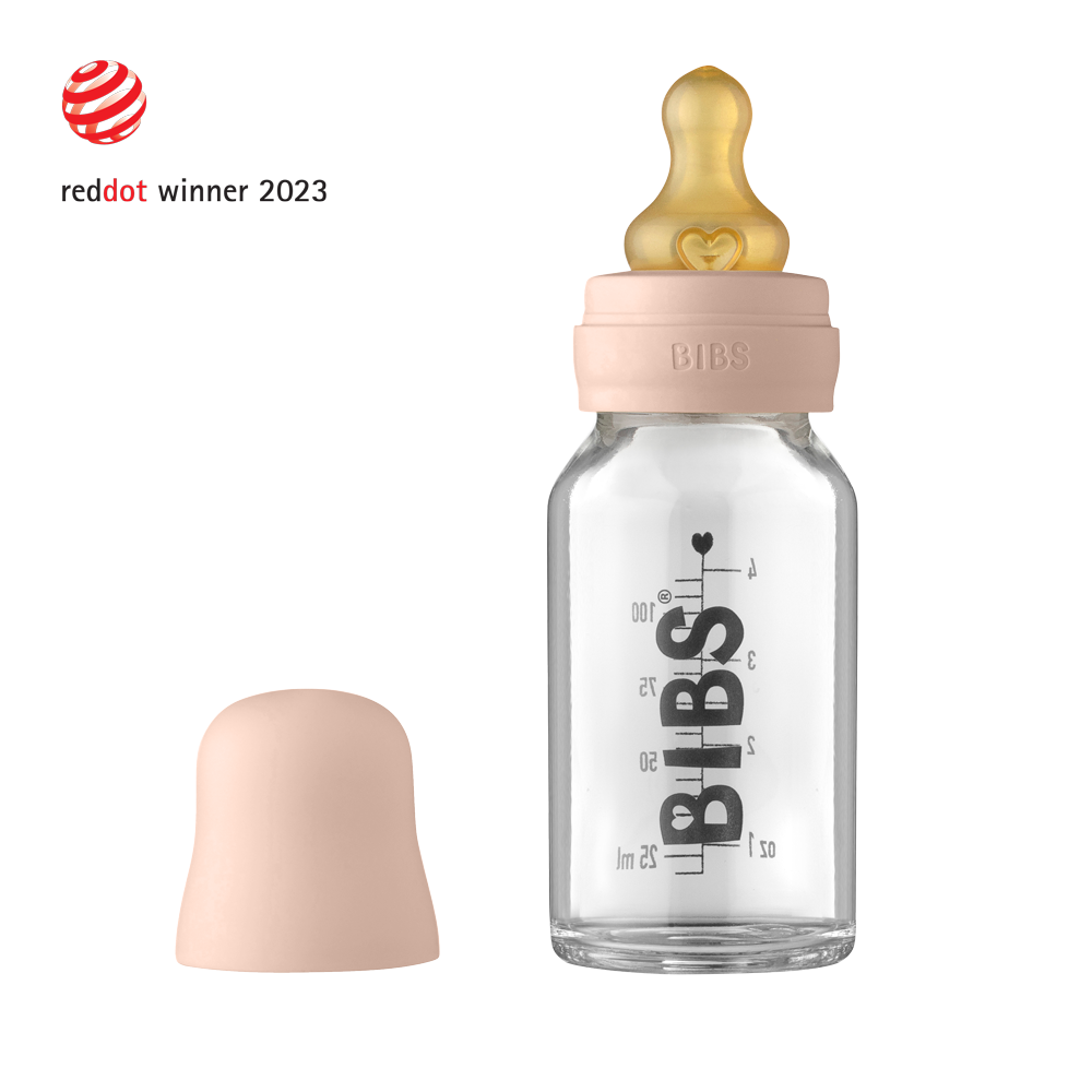 Biberon in vetro Bibs 110ml, Blush | Baby Glass Bottle Set