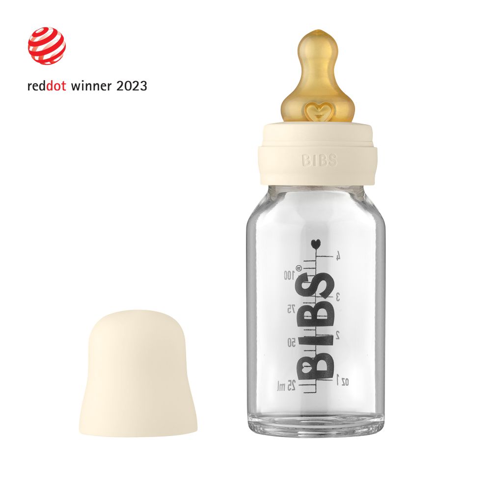 Biberon in vetro Bibs 110ml, Ivory  Baby Glass Bottle Set – PIPI
