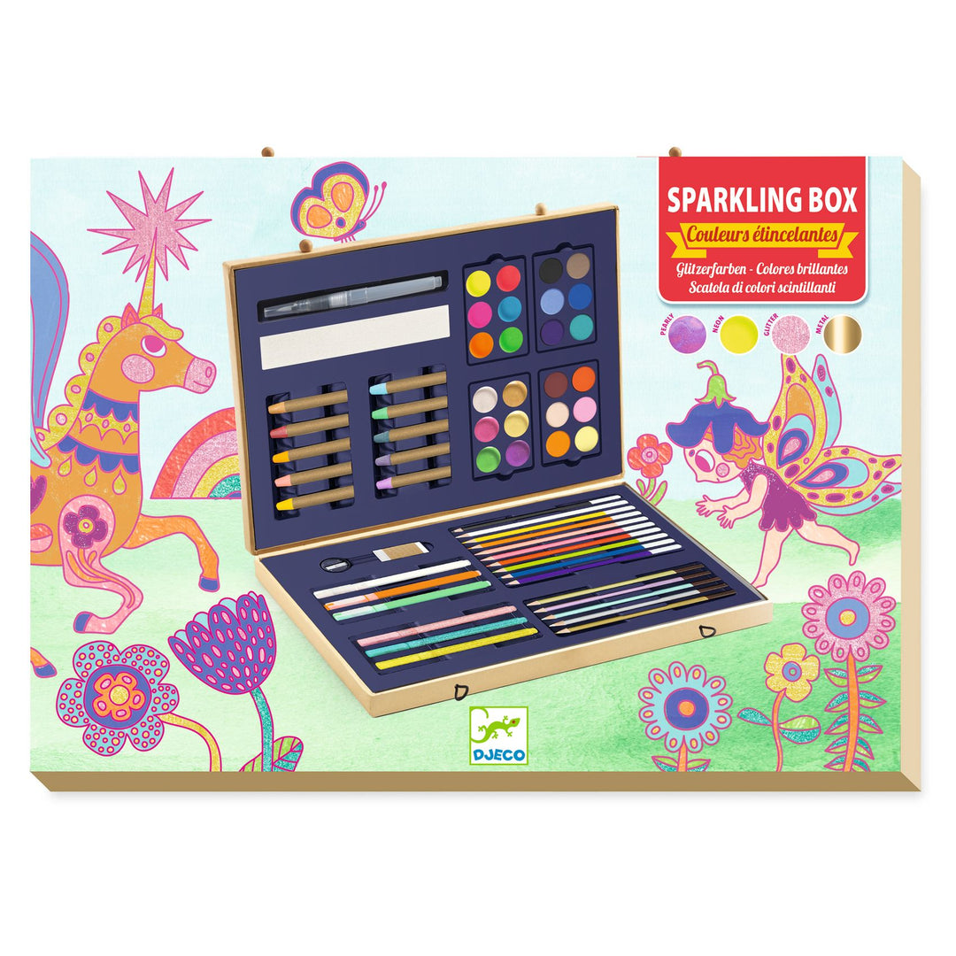 Djeco | Scatola di colori con 60 pezzi, Sparkling Box