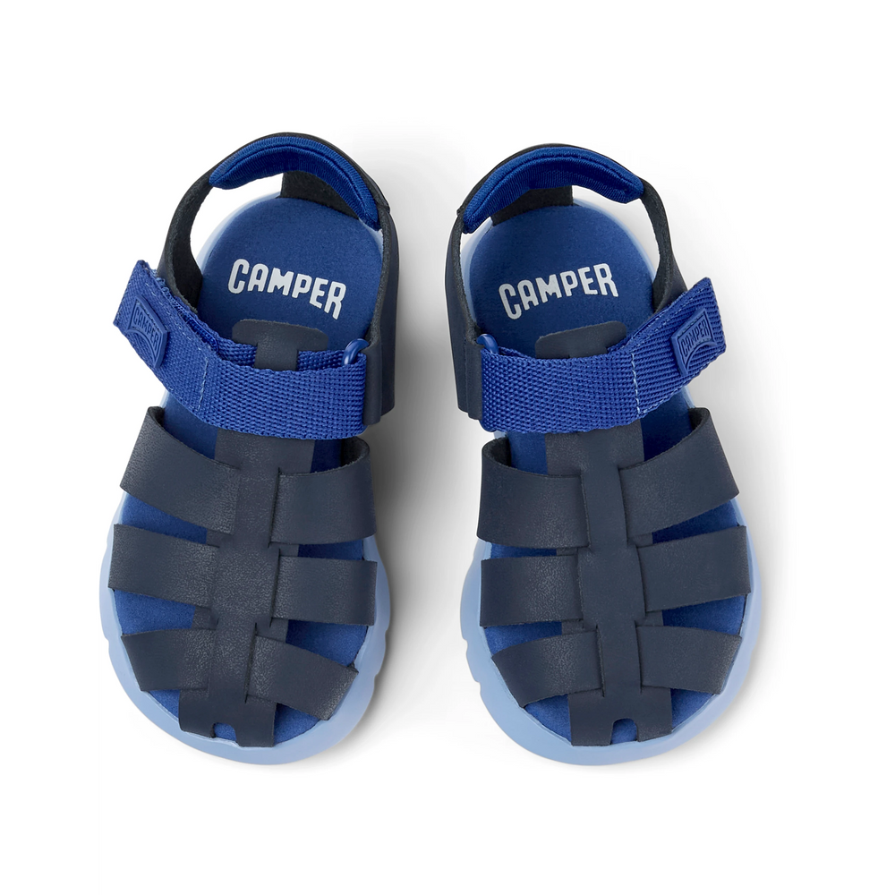 Sandali in pelle blu, Oruga | Camper per bambini