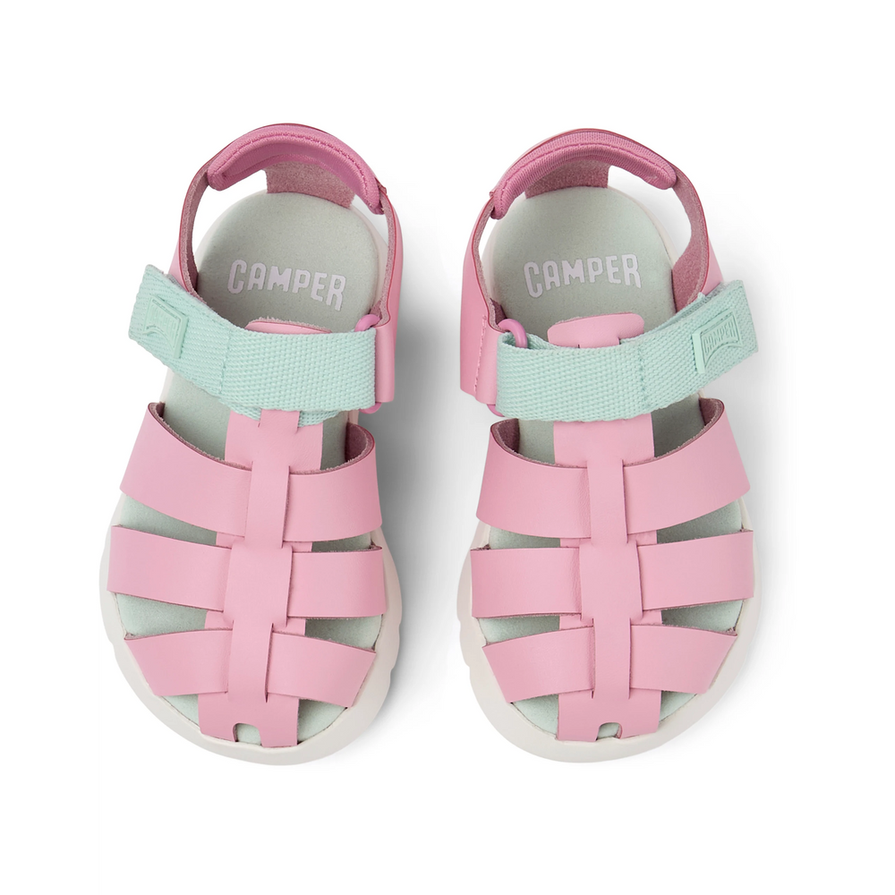 Sandali in pelle rosa, Oruga | Camper per bambini