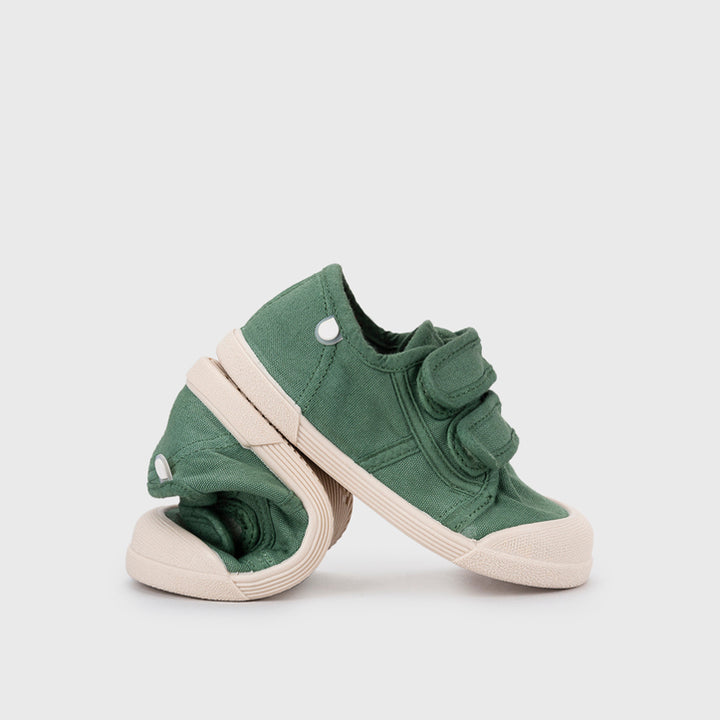 Sneaker bambini in tela concetto barefoot, Verde pino | Igor