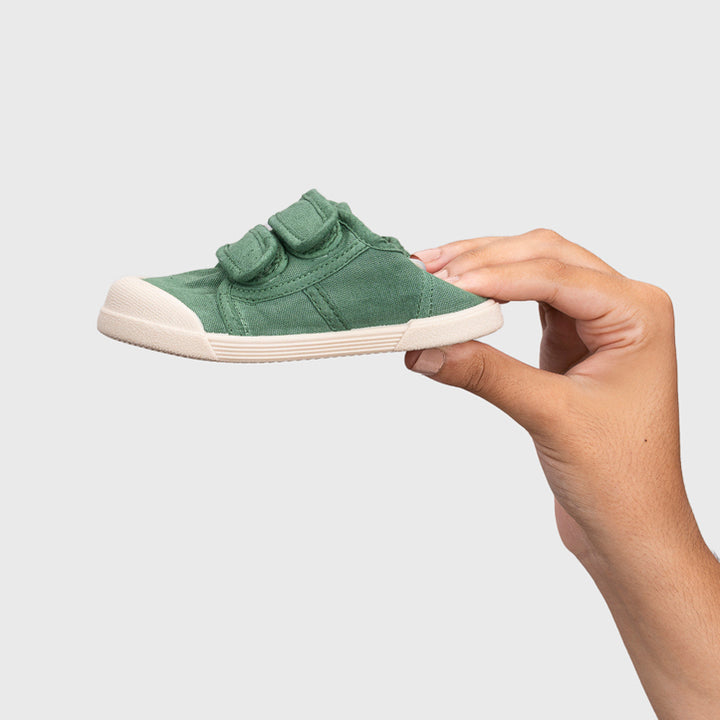 Sneaker bambini in tela concetto barefoot, Verde pino | Igor