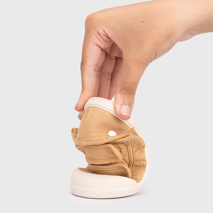 Sneaker bambini in tela concetto barefoot, Cammello| Igor