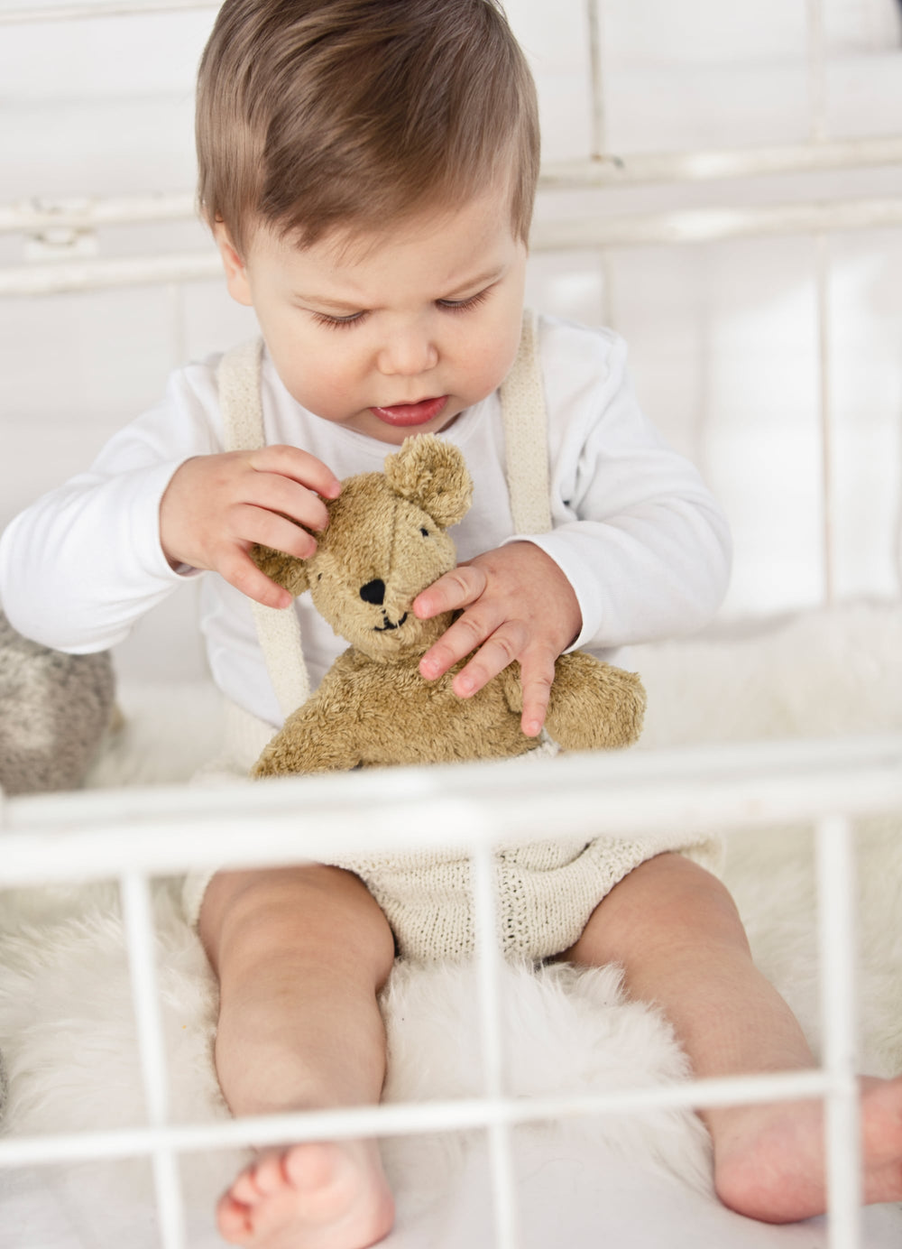 Pupazzo bebè in cotone bio Orso beige | Senger naturwelt