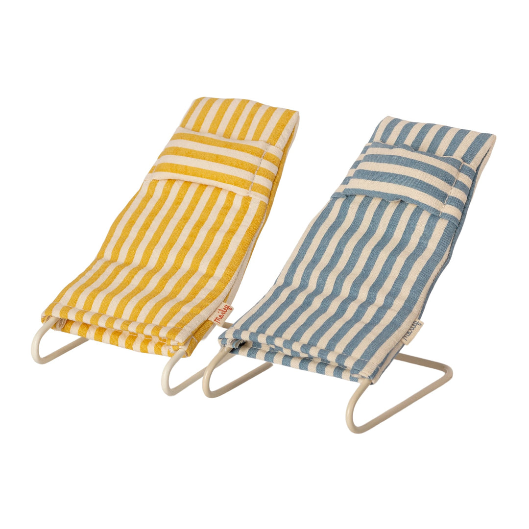 Maileg | Mini Sedie a Sdraio (2 pezzi), Beach chair set Mouse