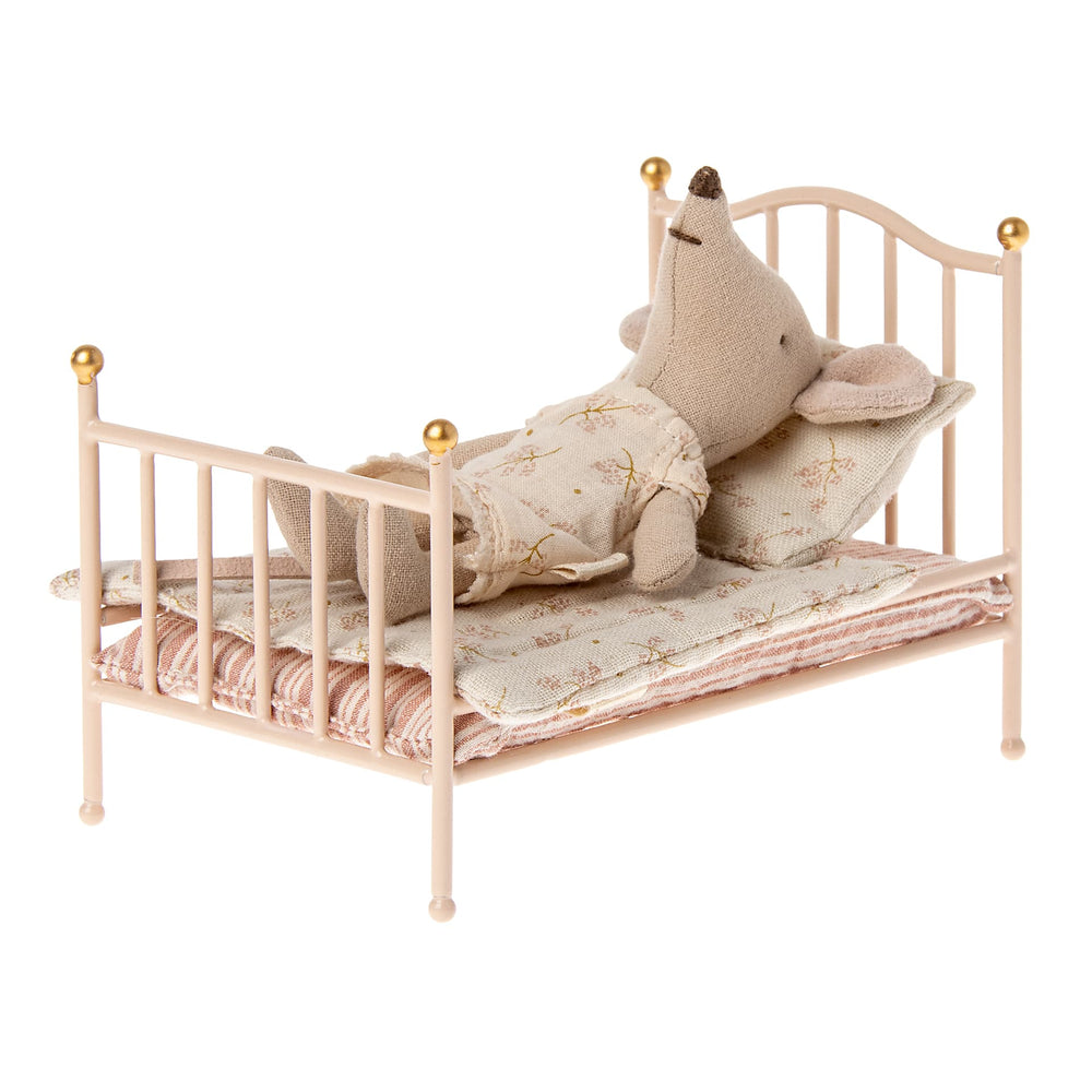 Maileg | Letto vintage rosa, Mouse