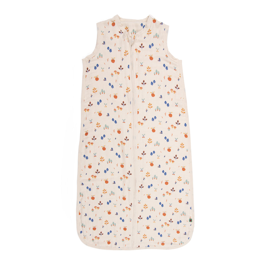 Organic cotton muslin summer sleeping bag 90cm Foliage