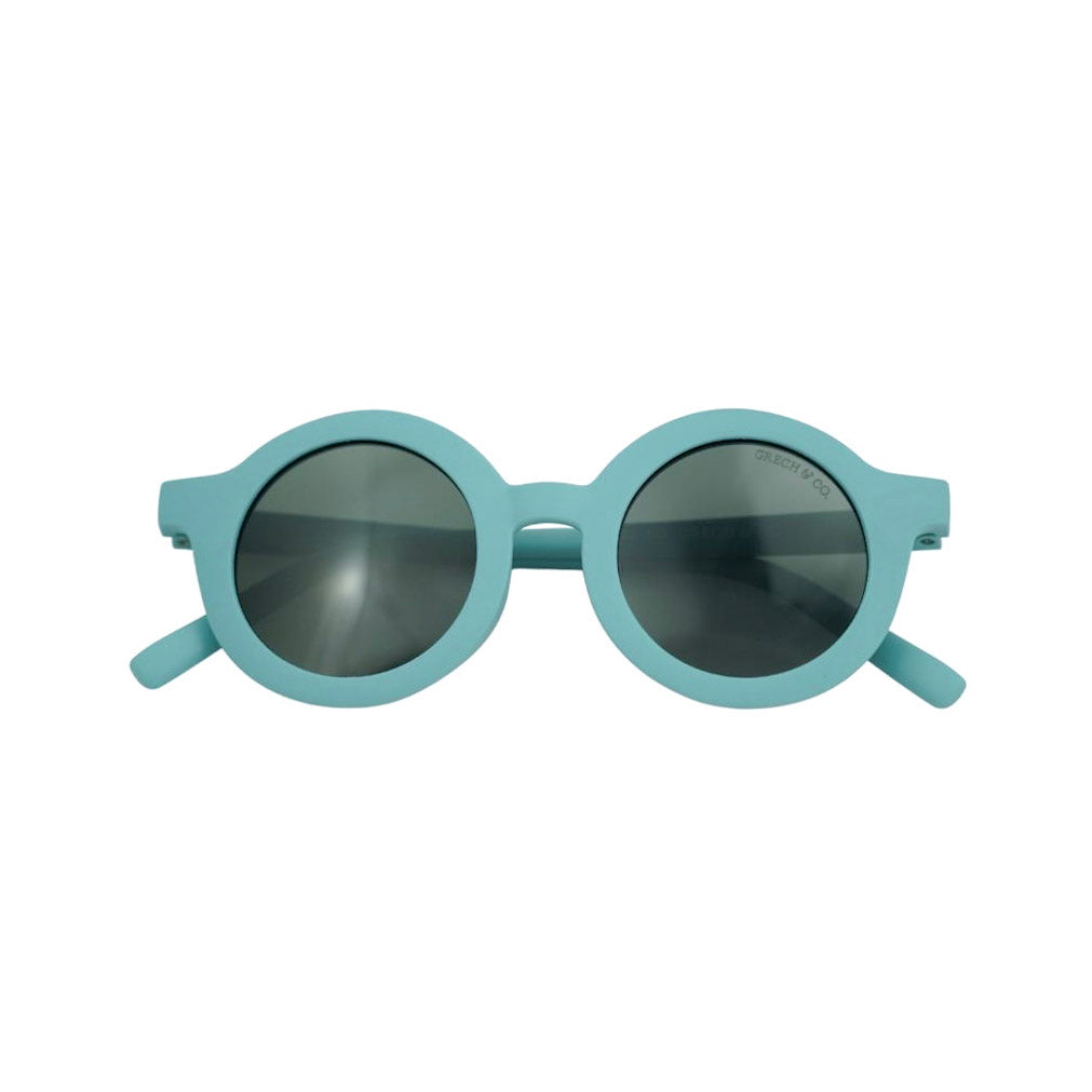 Grech&Co | Occhiali da sole flessibili UV400, Round Bambini Sky blue