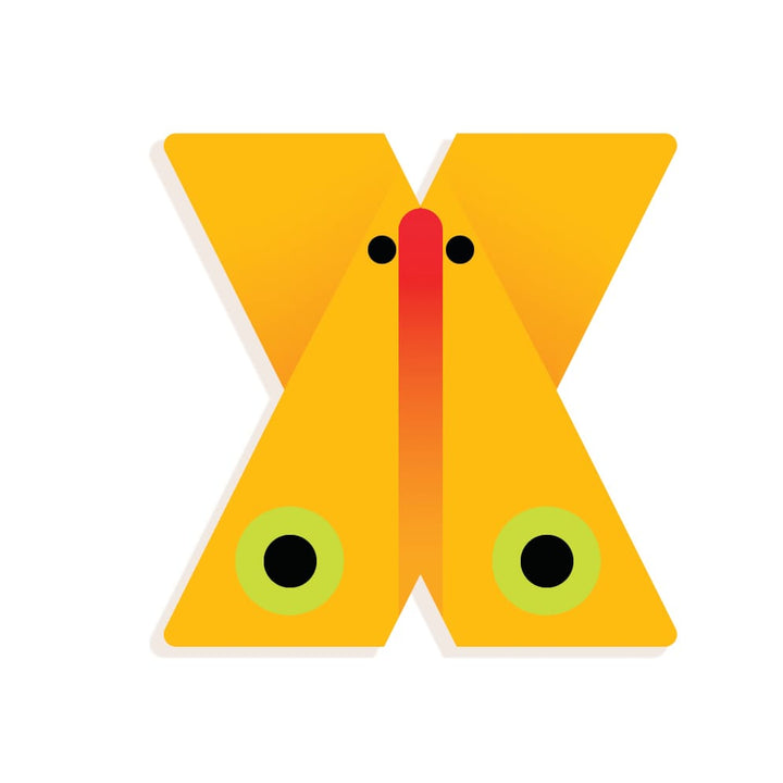 Lettera X in Legno per Cameretta Bambini  Djeco | Little Big Room Animaux Graphiques