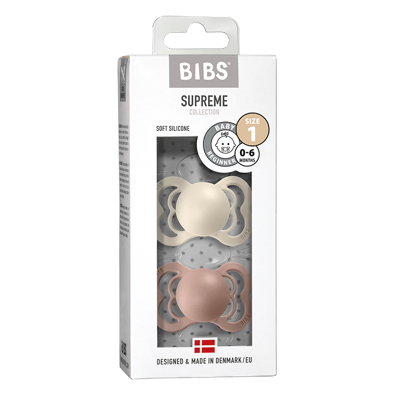 Bibs 2 Ciucci Supreme Ivory/Blush, Tettarella Simmetrica Silicone