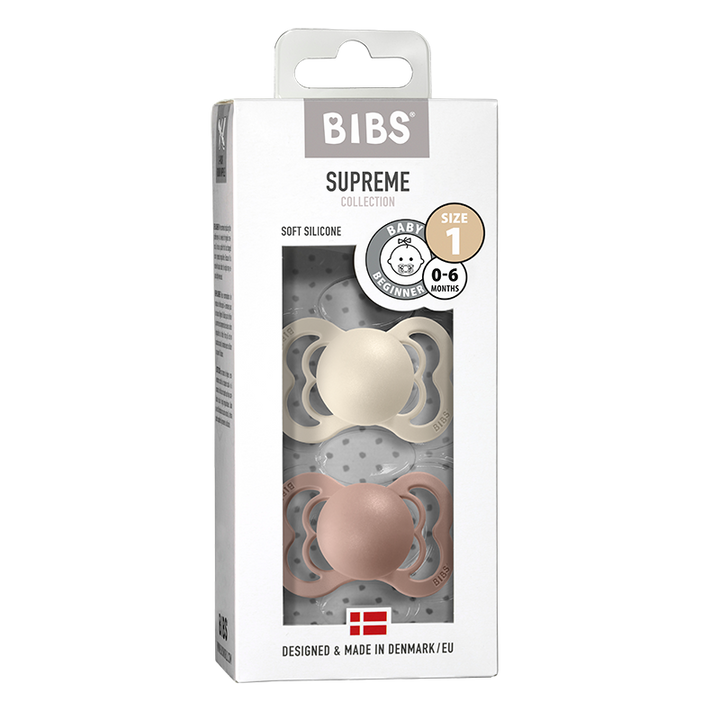 Bibs 2 Ciucci Supreme Ivory/Blush, Tettarella Simmetrica Silicone