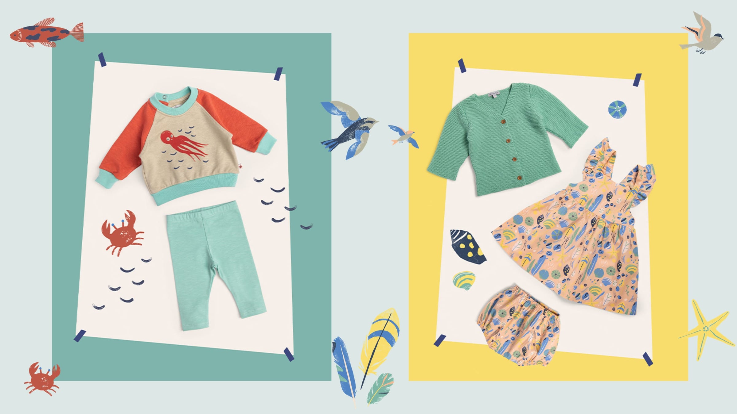 Collezione Bord de Mer di Moulin Roty, Abbigliamento per bambini - In riva al mare - Primavera Estate 2023