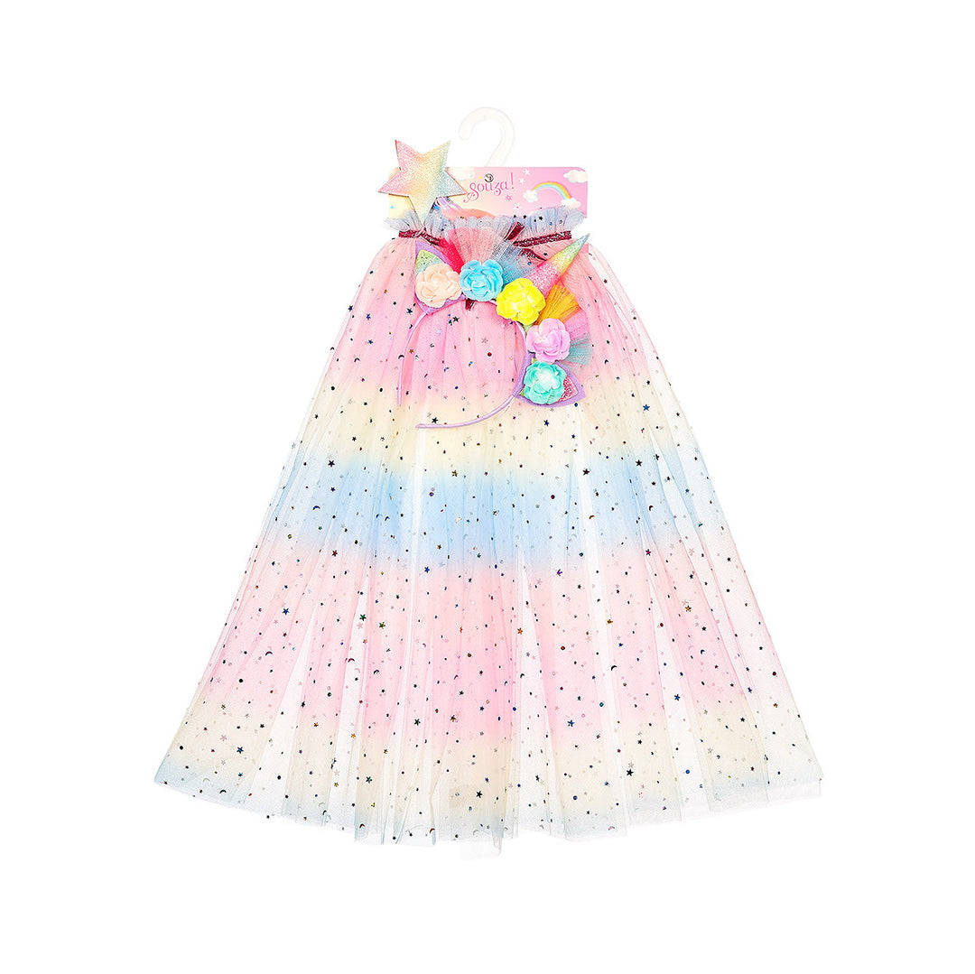 Unicorn cape, tiara and wand set