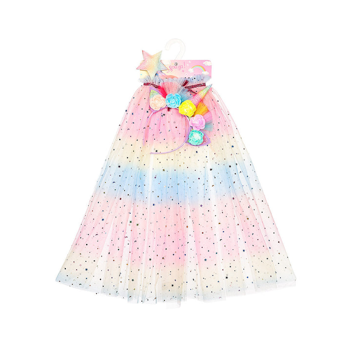 Unicorn cape, tiara and wand set
