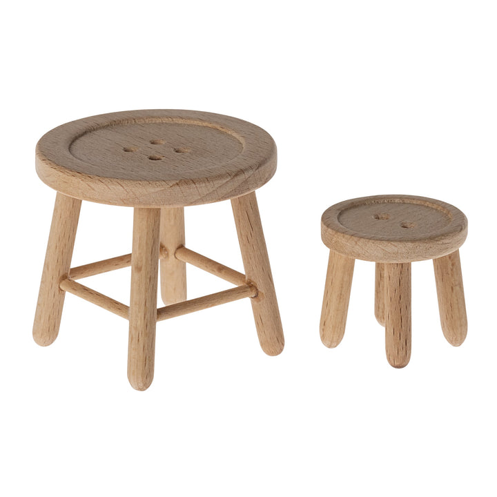 Set di tavolo e sgabello in legno, Topo | Maileg