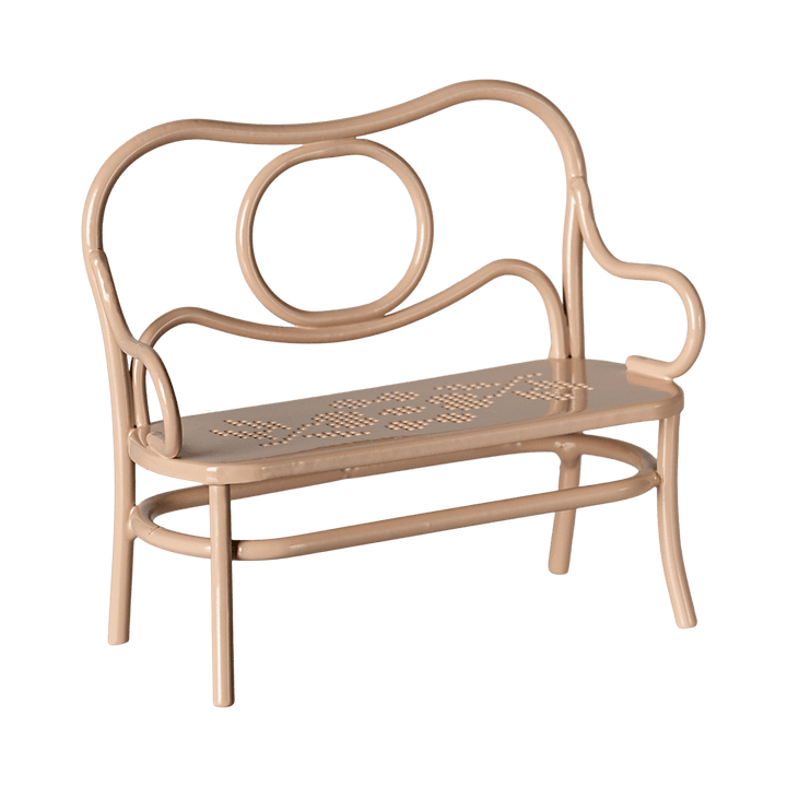 Coffee Table and Bench Set, Light Pink, Topo