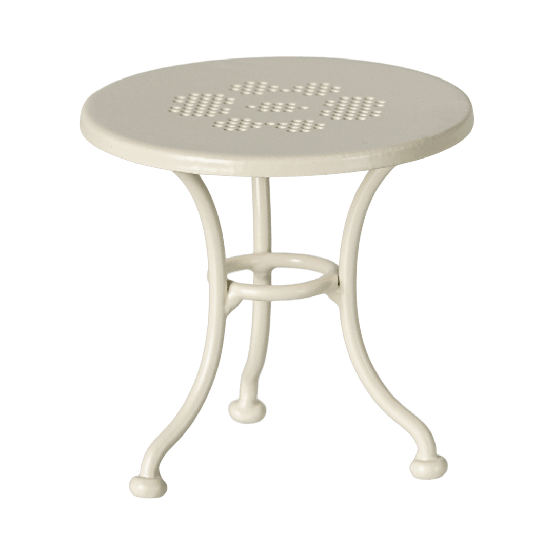 Set tavolo caffè, panca e sedia, Bianco, Topo