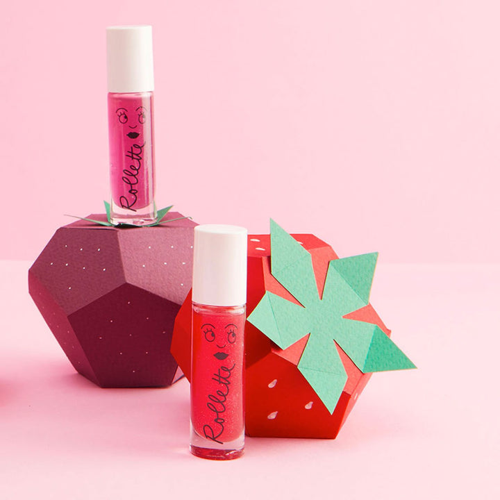 Cofanetto smalto e lucidalabbra - Rosa glitter e lampone