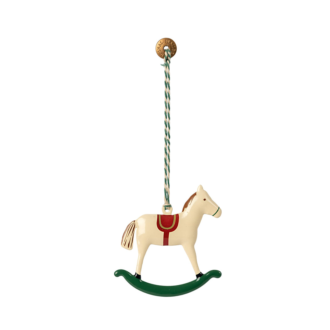 Maileg | Ornamento Natalizio metallo Cavallo a dondolo verde