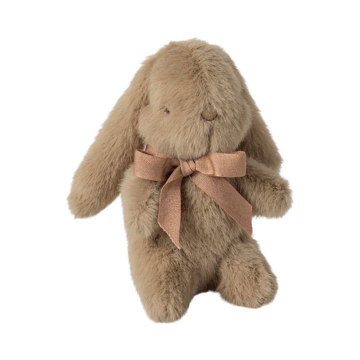 Dusty Brown Mini Plush Bunny with Metal Easter Egg