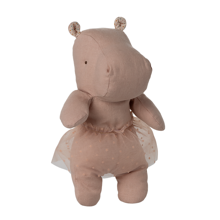 Hippo con gonnellina in lino soft rose Safari friends, Piccolo