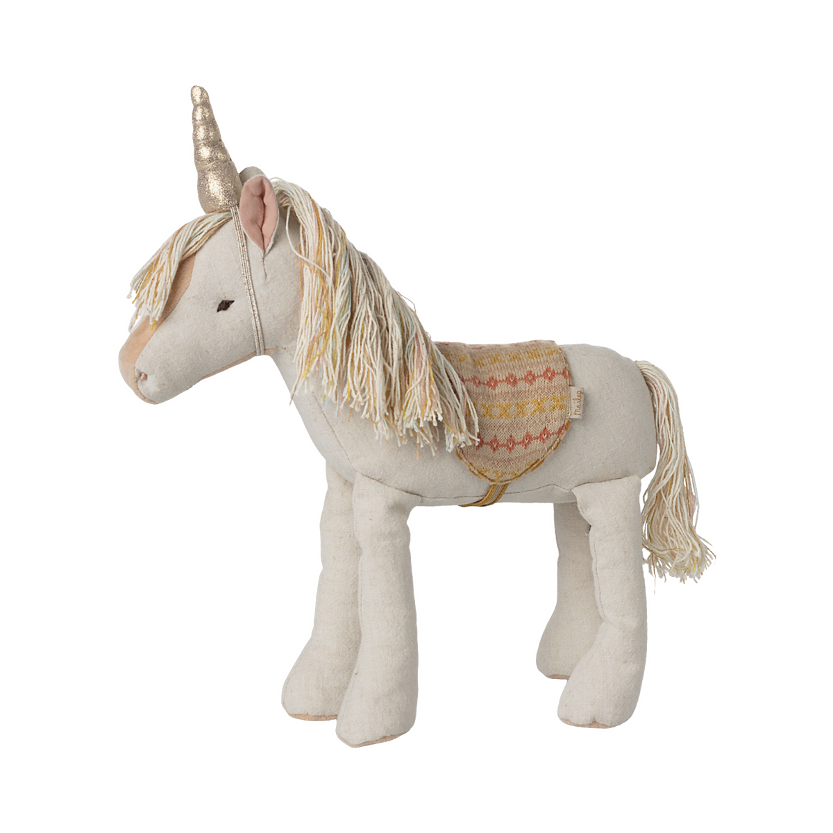 Pupazzo Unicorno in misto lino, Medio
