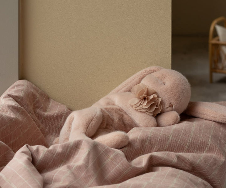Sleeping Bunny Plush Toy, Small - Powder