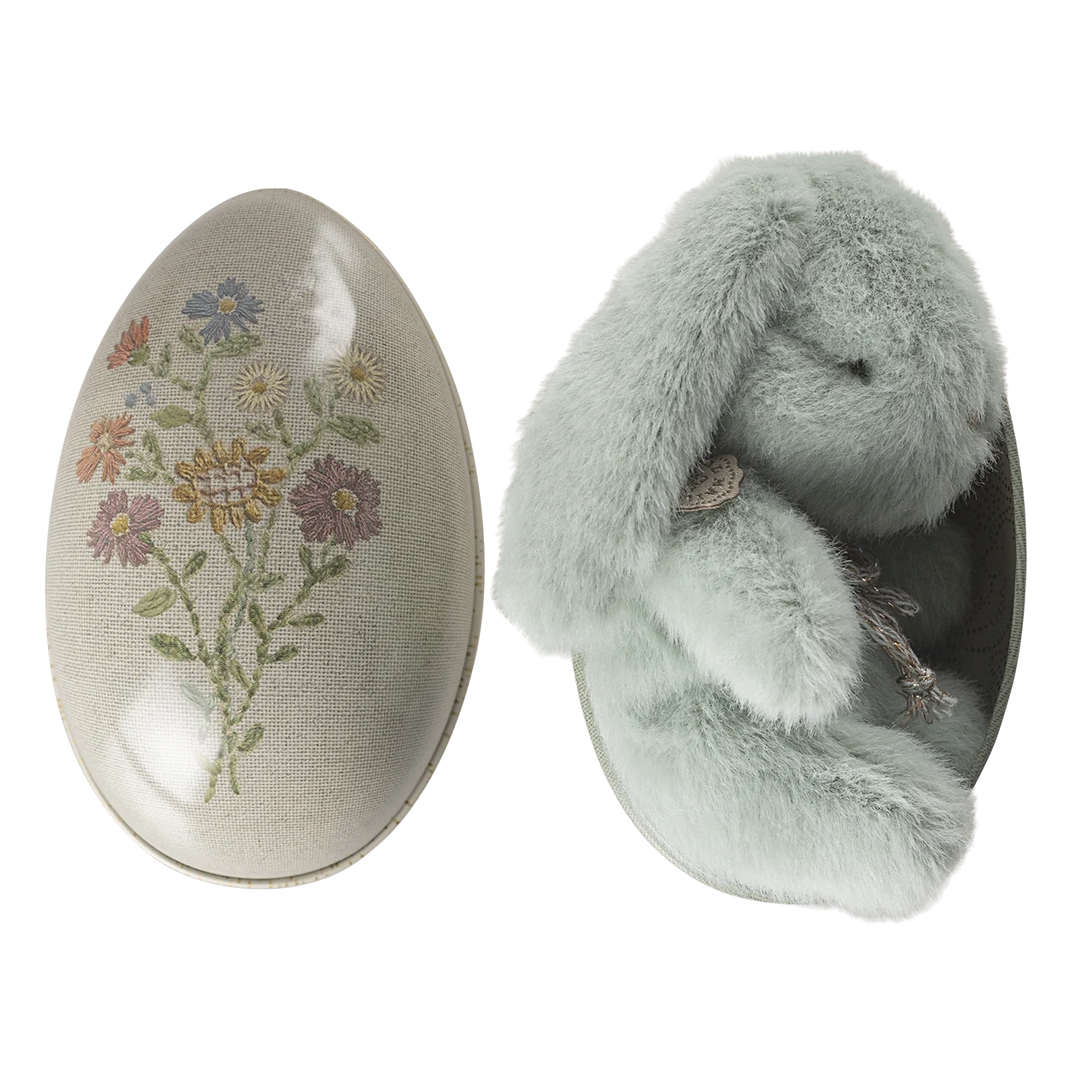 Mini coniglietto di peluche in uovo di metallo, Menta | Maileg