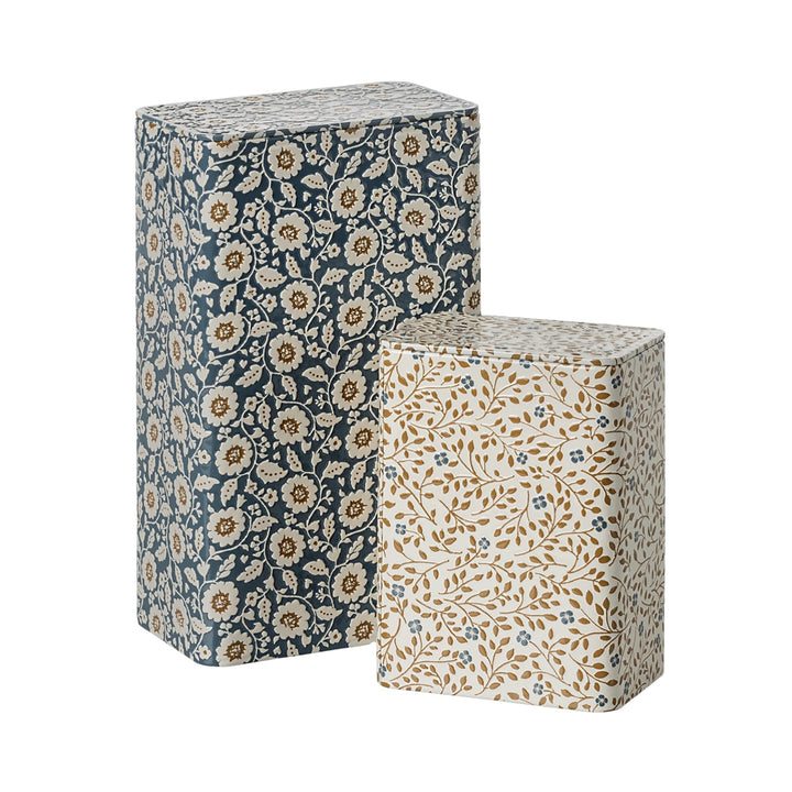 Metal boxes - set of 2, Embossed flowers