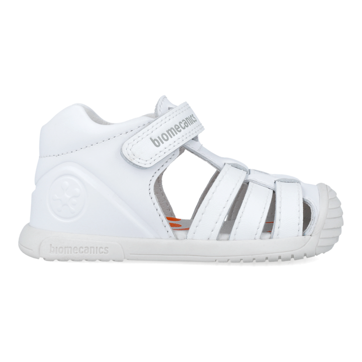 Leather first steps sandals, White 