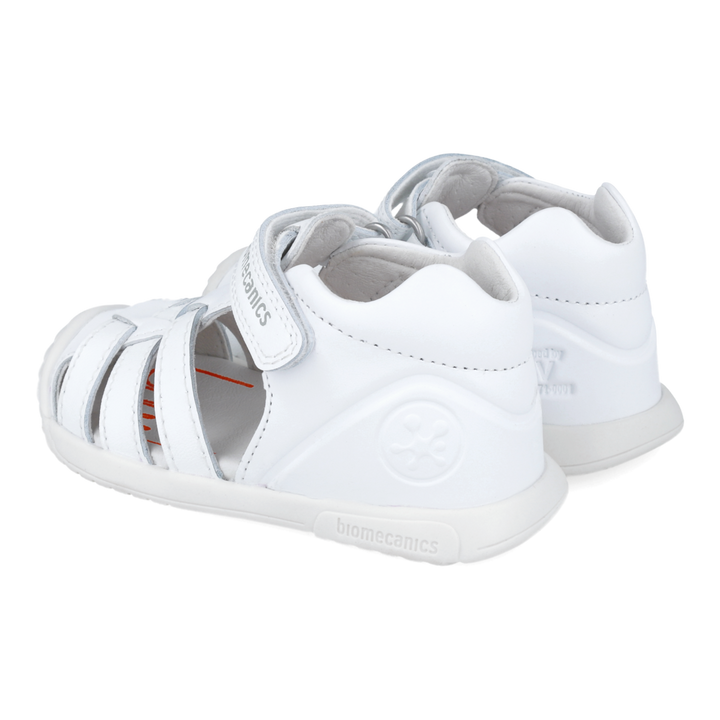 Leather first steps sandals, White 