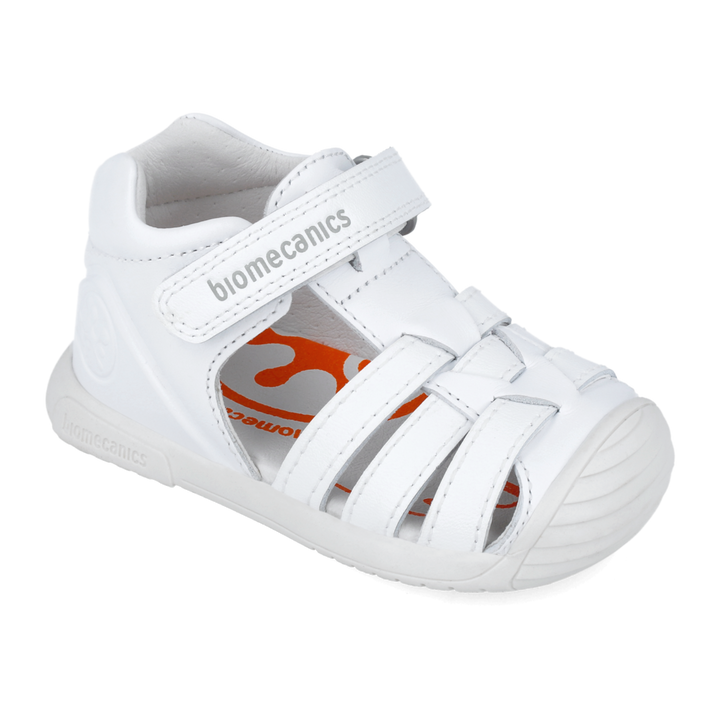 Leather first steps sandals, White 