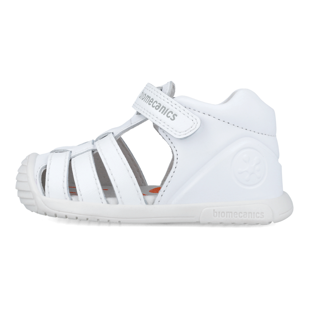 Leather first steps sandals, White 