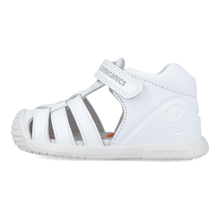 Leather first steps sandals, White 