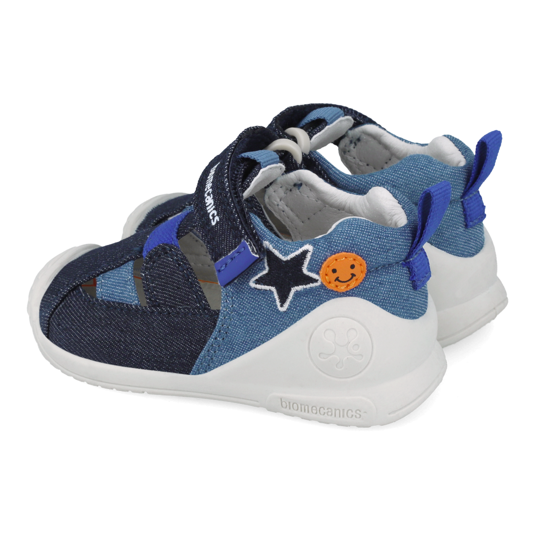 Sandali primi passi in tessuto, Blu denim