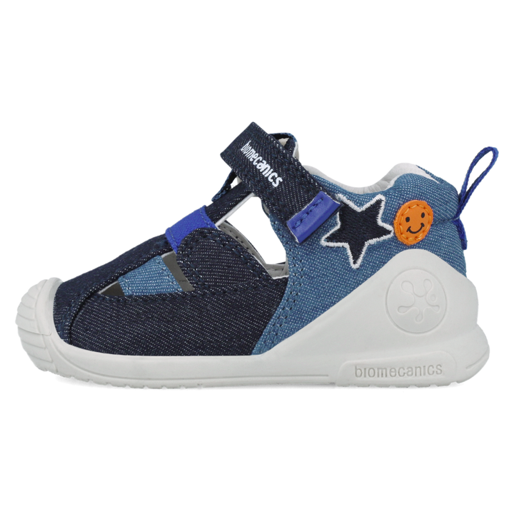 Sandali primi passi in tessuto, Blu denim