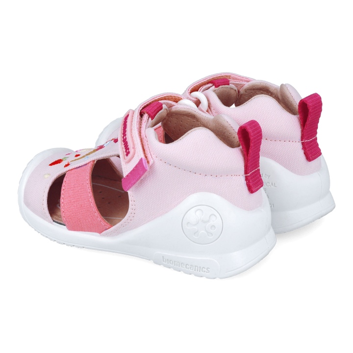 Sandali primi passi in tessuto, Rosa gelati