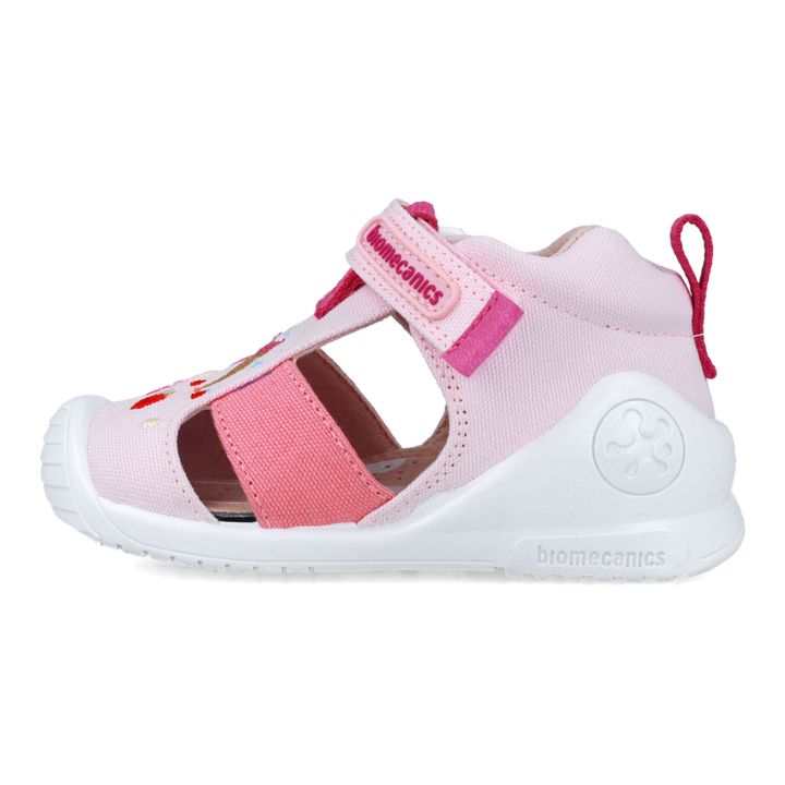 Sandali primi passi in tessuto, Rosa gelati