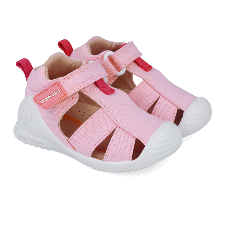 Sandali primi passi in tessuto, Rosa