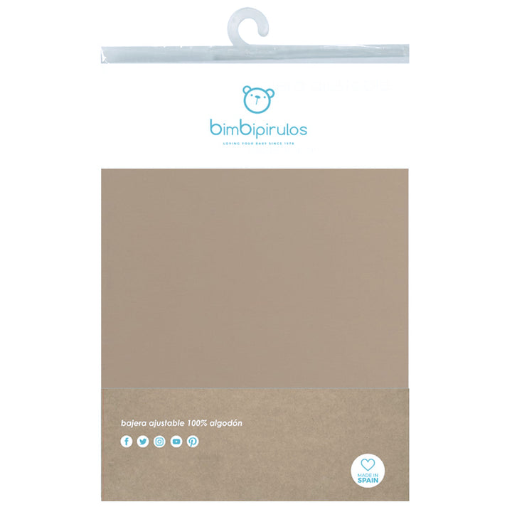 Single bed fitted sheet in cotton 90x200, Linen 