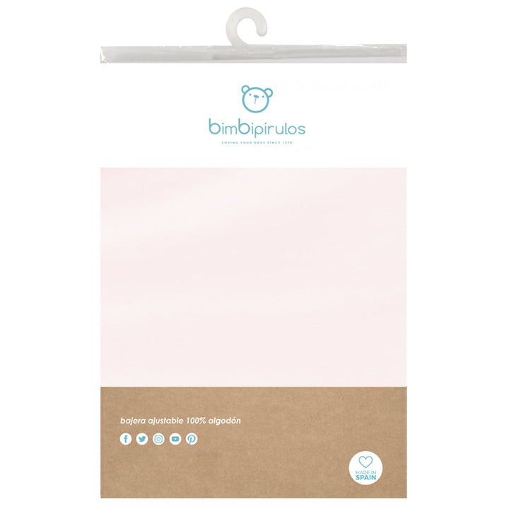 Cotton fitted sheet for cot 50x80, Pink 
