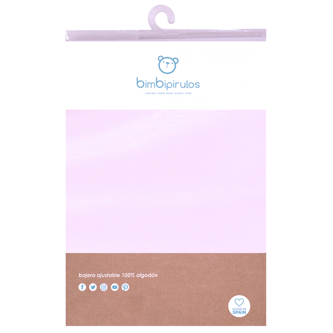 Fitted cotton cot sheet 60x120, Pink 