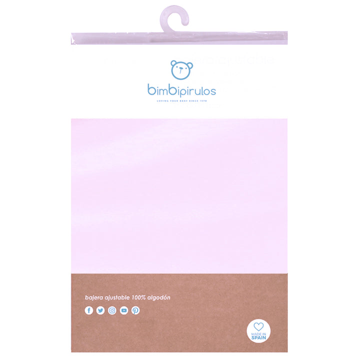 Fitted cotton cot sheet 60x120, Pink 