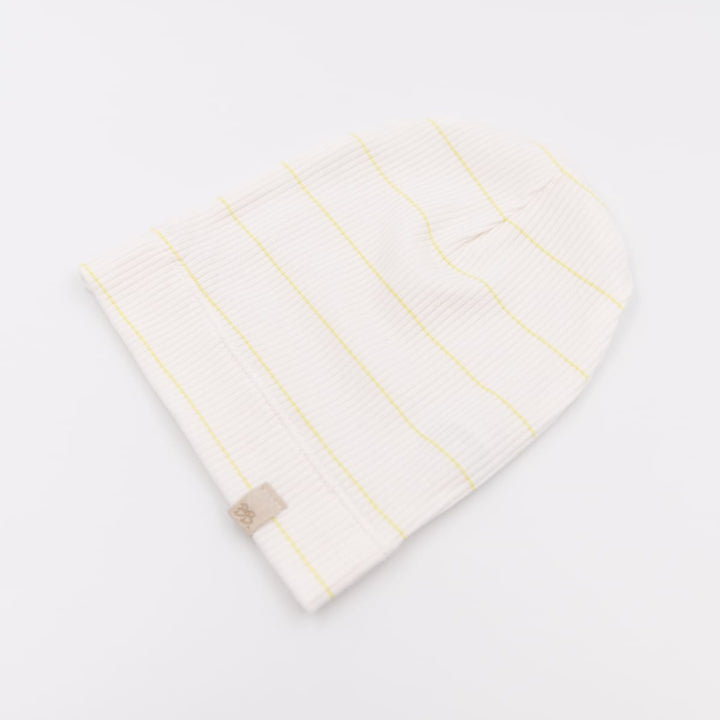 Cappellino beanie in bambù bio, Stripe lime