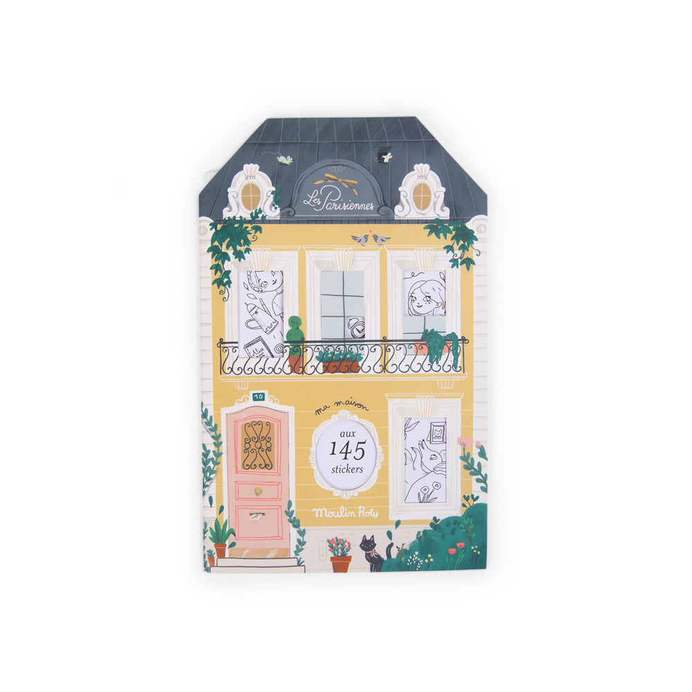 Moulin Roty | Libro da colorare con 145 adesivi, Les Parisiennes