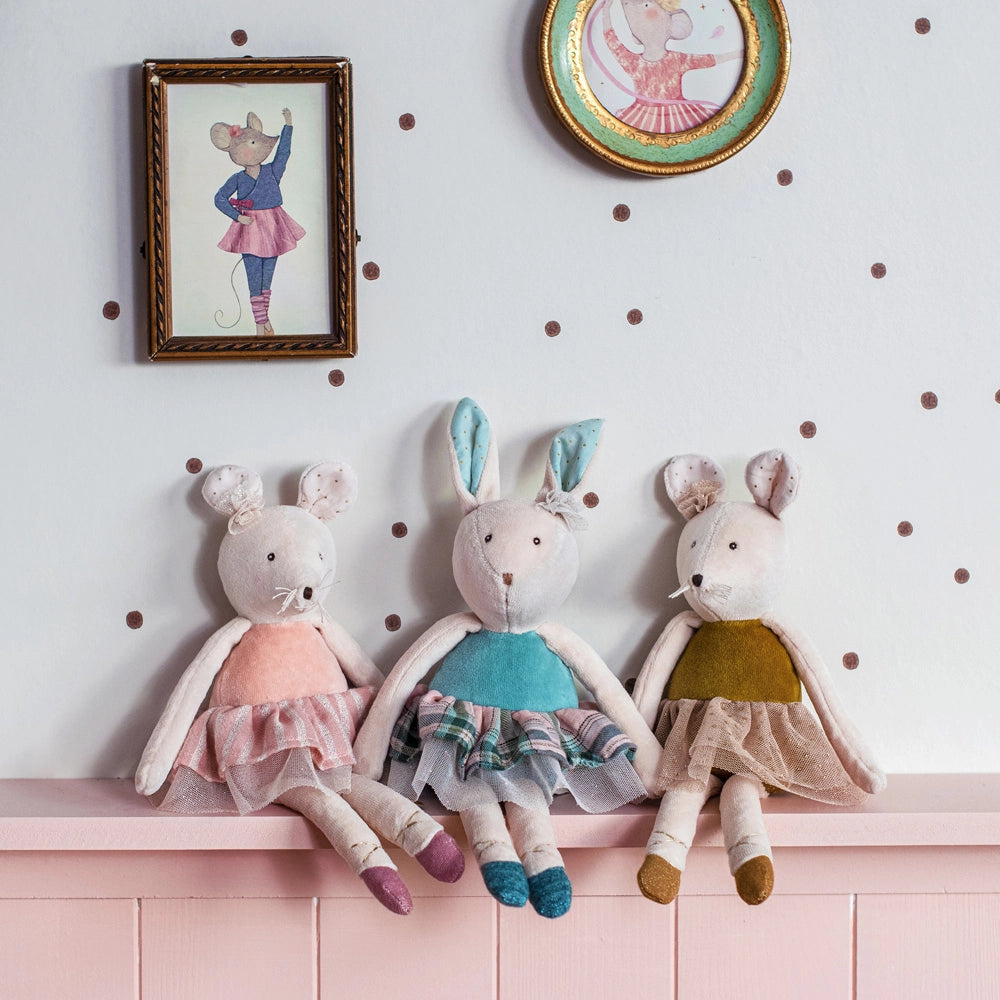 Peluche piccolo Topo oro La petite ecole de danse Moulin Roty PIPI PUPU and friends